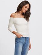 Shein Off The Shoulder Crinkle Tee