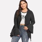 Shein Plus Shawl Collar Flare Cuff Cardigan