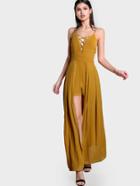 Shein Crisscross Plunging Neck Maxi Skort Romper