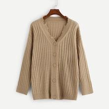 Shein Button Front V-neck Jumper