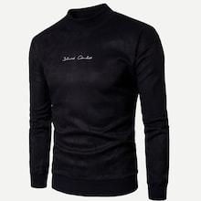 Shein Men Embroidery Detail Velvet Sweatshirt