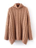 Shein Cable Knit Turtleneck Oversized Sweater