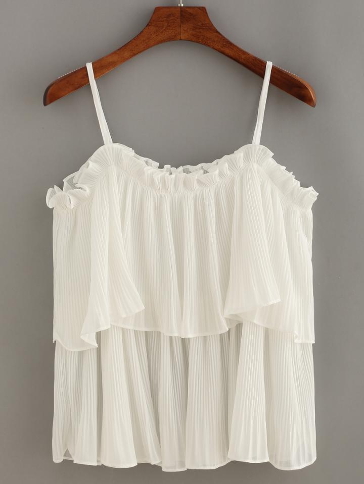 Shein Layered Ruffle Pleated Cami Top