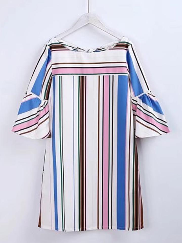 Shein Ruffle Cuff Knot Back Dress