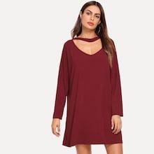 Shein Choker Neck Drop Shoulder Dress