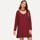 Shein Choker Neck Drop Shoulder Dress