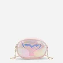 Shein Girls Fish Tail Print Glitter Bag