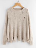 Shein Shredded Rips Detail Jumper