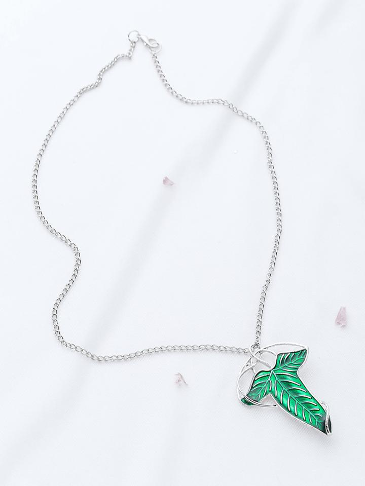 Shein Silver Pendant Necklace With Detachable Leaf