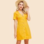Shein Button Up Solid Dress