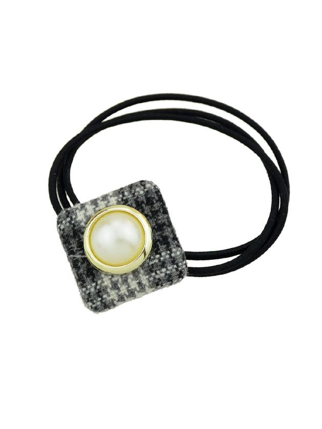Shein Gray Simulated-pearl Colorful Square Cloth Headbands Headwear