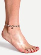 Shein Silver Heart Shaped Pendant Single Anklet