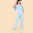 Shein Tie Shoulder Elastic Waist Jumpsuit