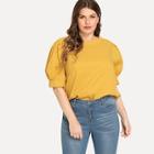 Shein Plus Puff Sleeve Solid Top