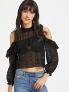Shein Cold Shoulder Hollow Out Lace Top