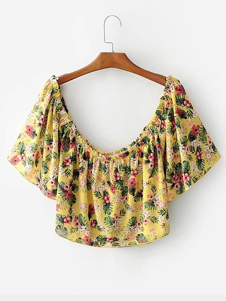 Shein Boat Neckline Crop Top