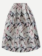 Shein Multicolor Abstract Print Box Pleated Midi Skirt