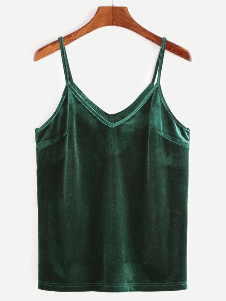 Shein Green Velvet Cami Top
