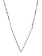 Shein Silver Plated V Shaped Pendant Necklace