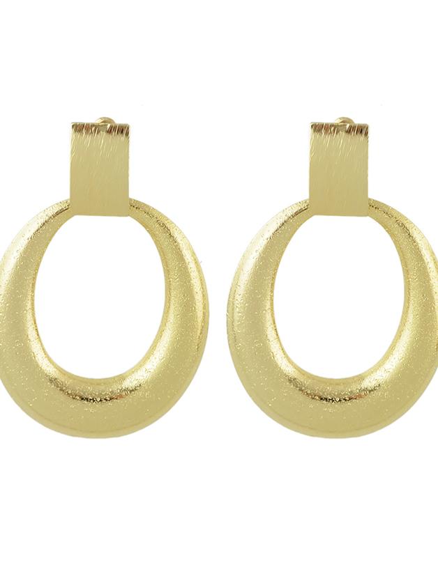 Shein New Gold Color Big Round Hanging Stud Earrings