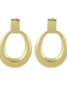 Shein New Gold Color Big Round Hanging Stud Earrings