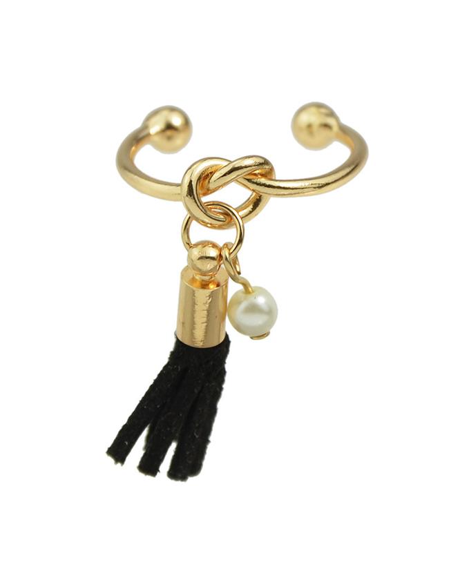 Shein Open Ring With Pu Leather Tassel