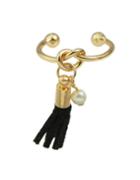 Shein Open Ring With Pu Leather Tassel
