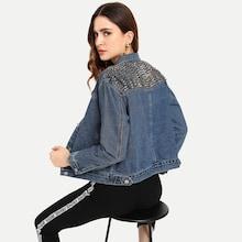 Shein Studded Type Single Breasted Denim Jacket