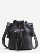 Shein Black Tassel Detail Bucket Bag