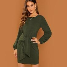 Shein Elastic Cuff Knot Front Dress