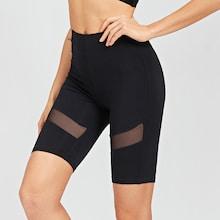 Shein Mesh Contrast Solid Cycling Shorts