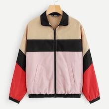 Shein Elastic Cuff And Hem Cut And Sew Jacket