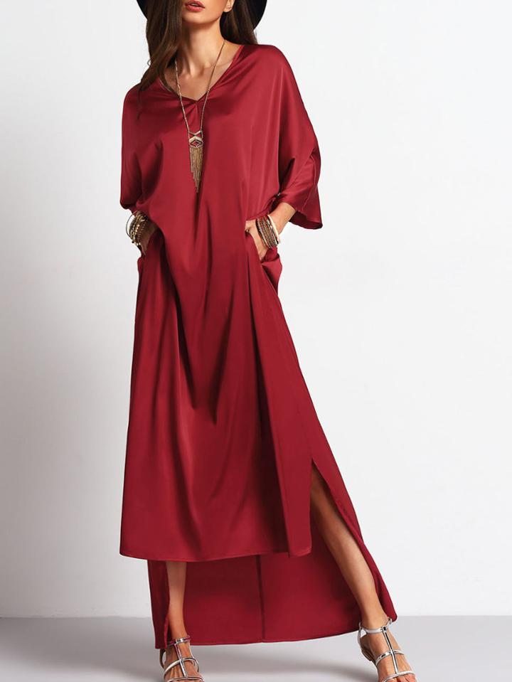 Shein Side Pockets Loose Asymmetric Dress