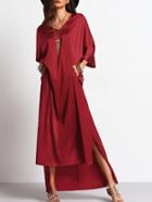 Shein Side Pockets Loose Asymmetric Dress