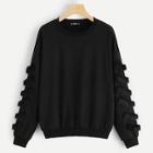 Shein Contrast Faux Fur Pullover