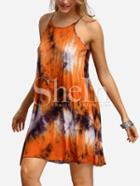 Shein Multicolor Ink Print Slip Shift Dress