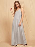 Shein Doubel V Neck Heather Knit Tent Dress