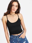 Shein Knot Side Contrast Sheer Mesh Cami Top