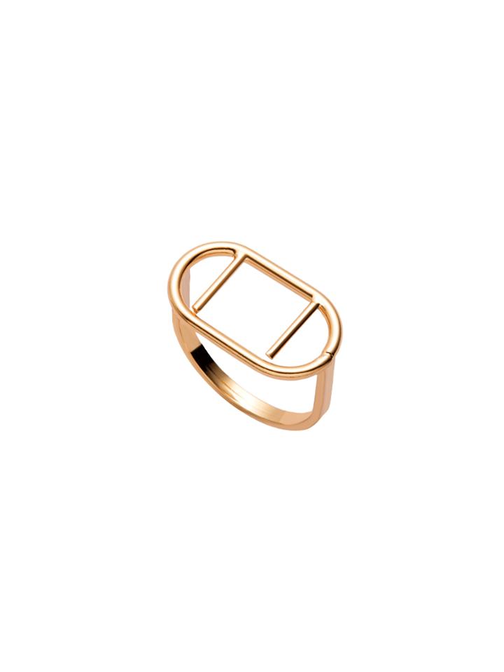 Shein Gold Plated Geometric Hollow Out Ring