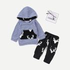 Shein Toddler Boys Hooded Sweatshirt With Deer Print Pants