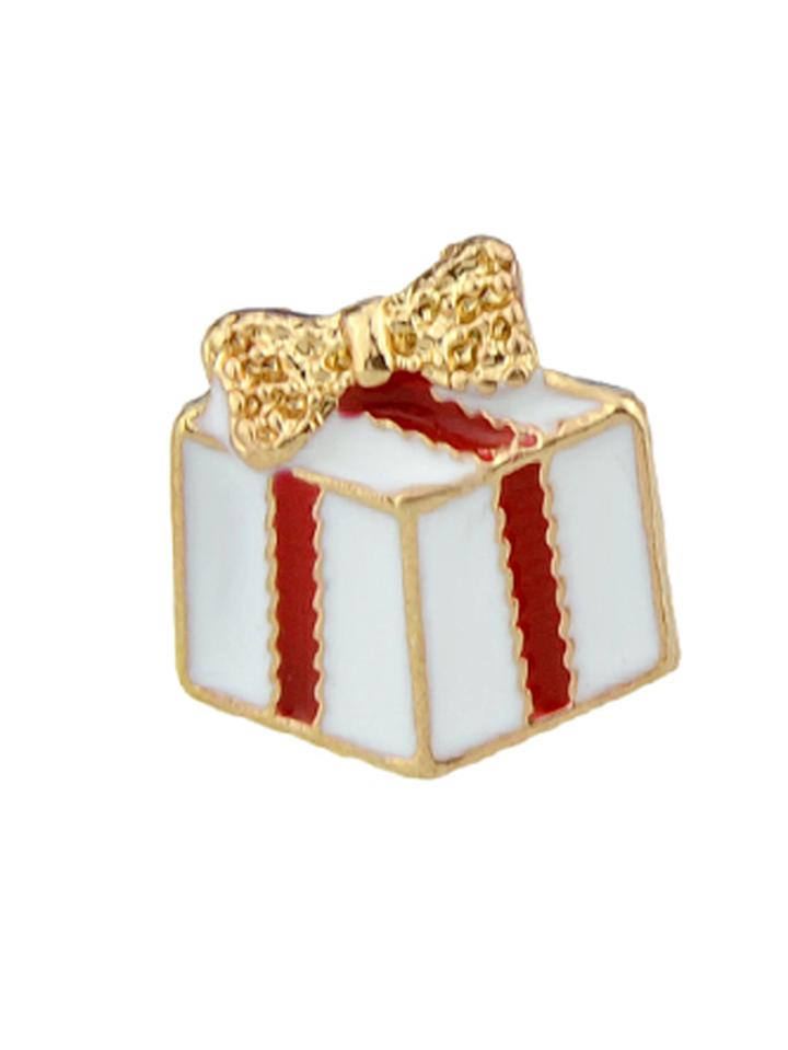 Shein Gift 1pc Christmas Jewelry Enamel Santa Snowflake Bell Deer Gift Box Snowman Ear Cuff Cartilage Clip Earrings