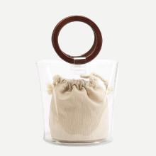 Shein Clear Wooden Handle Bag
