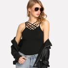 Shein Caged Front Solid Cami Top