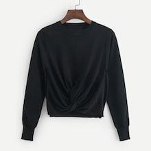 Shein Solid Twist Front Jumper