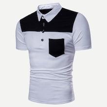 Shein Men Cut And Panel Polo Shirt