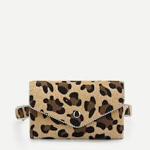 Shein Studded Detail Faux Fur Bum Bag