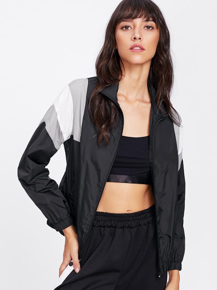 Shein Color Block Windbreaker Jacket