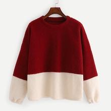 Shein Drop Shoulder Teddy Sweatshirt