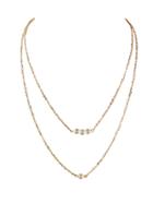 Shein Boho Chic Gold-color Chain With Beads Chain Maxi Necklace