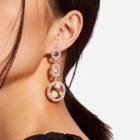 Shein Faux Pearl Decorated Hoop Drop Earrings